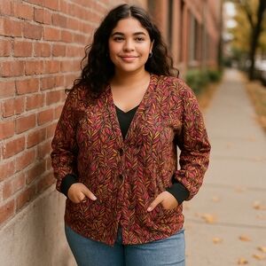 Tafford Burgundy Cotton Cardigan Women’s Size M EUC